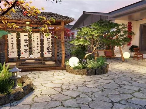 Quiet Zen Country Courtyard Pastoral Homestay Garden