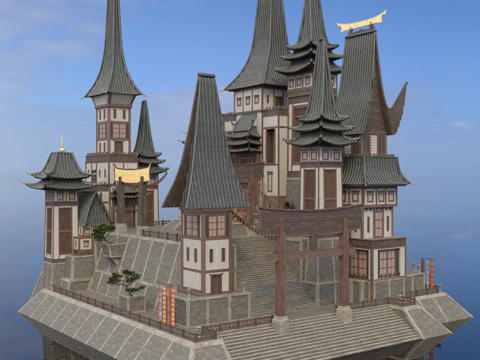 Japanese-style architecture Japanese-style ancient architecture Japanese-style castle Japanese-style palace ancient architecture