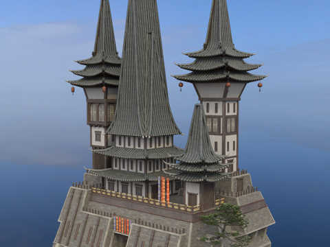 Japanese-style architecture Japanese-style ancient architecture Japanese-style castle Japanese-style palace ancient architecture