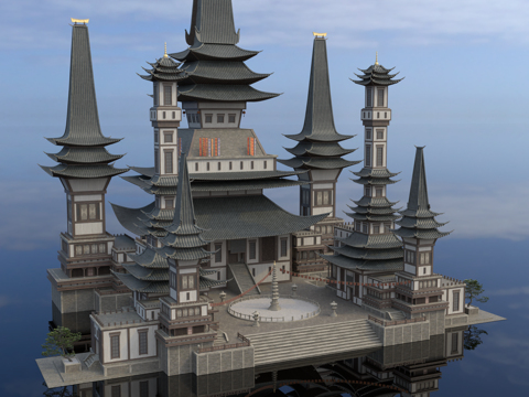 Japanese-style architecture Japanese-style ancient architecture Japanese-style castle Japanese-style palace ancient architecture