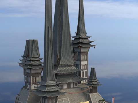 Japanese-style architecture Japanese-style ancient architecture Japanese-style castle Japanese-style palace ancient architecture