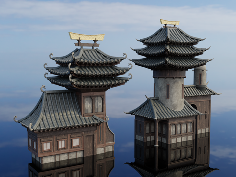 Japanese-style architecture Japanese-style ancient architecture Japanese-style castle Japanese-style palace ancient architecture