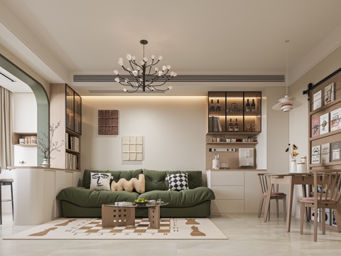 Modern Cream Style Living&Dining Room