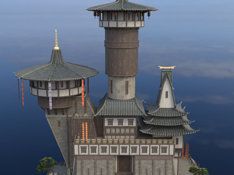 Japanese-style architecture Japanese-style ancient architecture Japanese-style castle Japanese-style palace ancient architecture