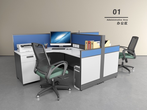 Modern Office Desk and Chair Combination Staff Office Desk and Chair Staff Station Computer Desk and Chair Movably Side Cabinet