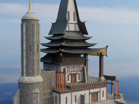 Japanese-style architecture Japanese-style ancient architecture Japanese-style castle Japanese-style palace ancient architecture