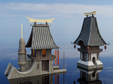 Japanese-style architecture Japanese-style ancient architecture Japanese-style castle Japanese-style palace ancient architecture