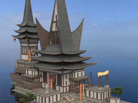 Japanese-style architecture Japanese-style ancient architecture Japanese-style castle Japanese-style palace ancient architecture