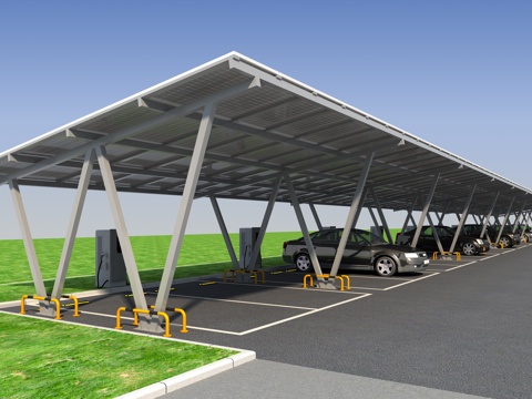 Outdoor photovoltaic panel new energy parking shed charging station