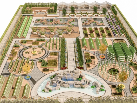 New Chinese Modern Farm Rural Revitalization Beautiful Countryside Ecological Farm Rural Rice Field Garden
