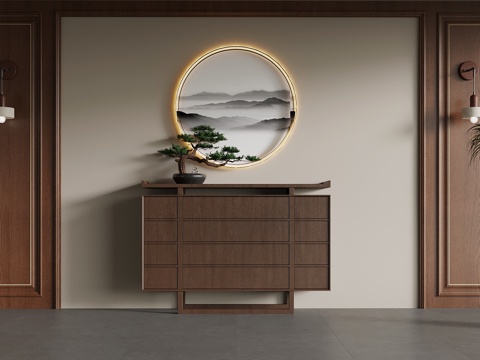 New Chinese-style end view cabinet