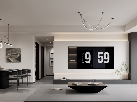 Modern Black and White Grey DiningRoom Black and White Grey Wine Cabinet Black and White Grey Furniture Black and White Grey Dining Table