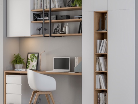 White Wooden Home Office