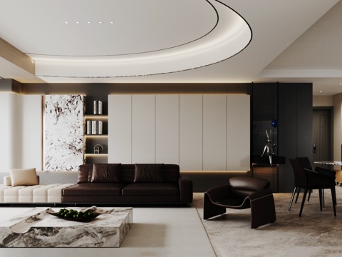 Modern Italian Living&Dining Room Affordable Luxury Style Italian Guest DiningRoom Daping Guest Restaurant High-class Grey Guest Restaurant