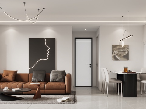 Modern Black and White Grey DiningRoom Black and White Sofa Black and White Grey Dining Table Black and White Grey Shoe Cabinet