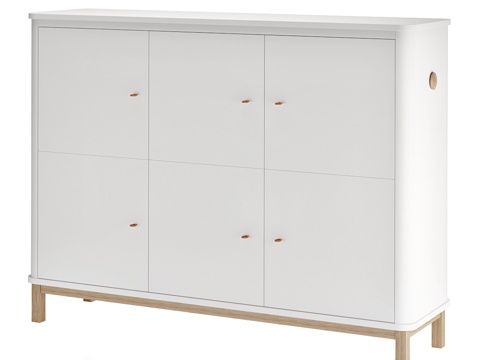 Oliver furniture wooden multi-door cabinet 3 doors