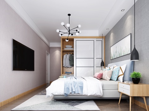 Nordic style master bedroom