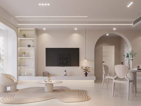 Cream Style Living&Dining Room