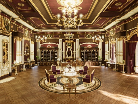 European-style Home Decoration Lobby Hotel Lobby Office Space Conference Room Reading Room