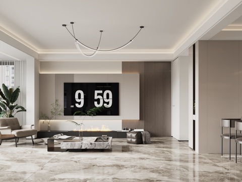 Italian Living&Dining Room Italian Sofa Italian Cabinet Italian TV Background Italian Combination Cabinet