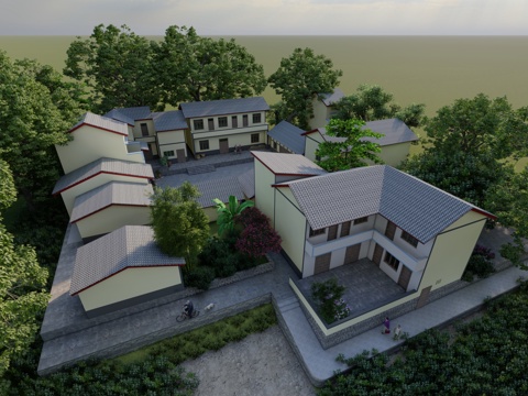 Aerial view of private houses