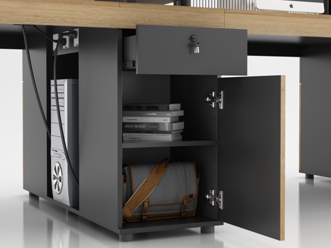 Modern staff table sub-cabinet open details computer host