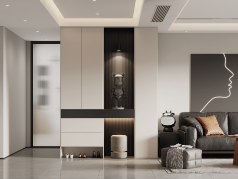 Modern Black and White Grey DiningRoom Black and White Grey Sofa Black and White Grey Dining Table Black and White Grey Entrance Cabinet