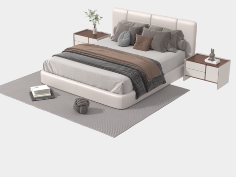 Modern Cream Style Double Bed