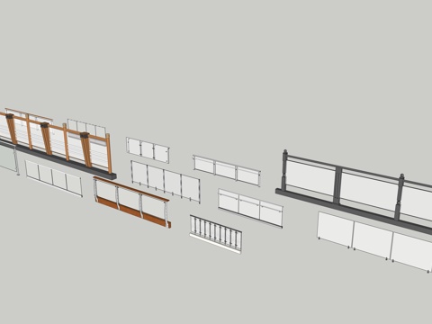Railing Guardrail Glass Railing | SketchUp(.skp) - 82Models