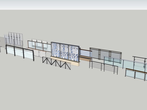 Railing Guardrail Glass Railing | SketchUp(.skp) - 82Models