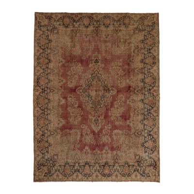 brown distressed printed carpet