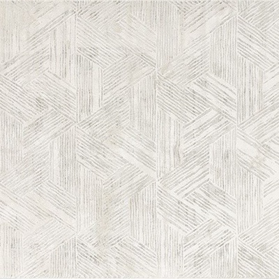 Seamless geometric print off white plush carpet