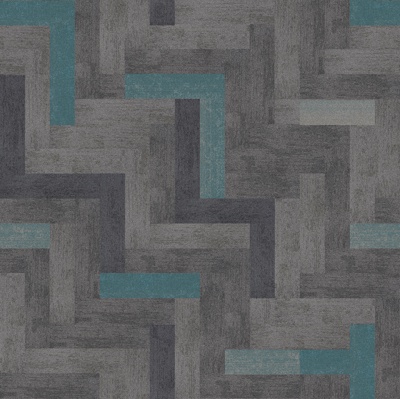 Seamless blue gray color block linen carpet