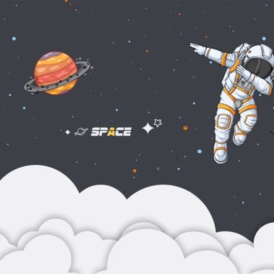 Children's cartoon space wallpaper