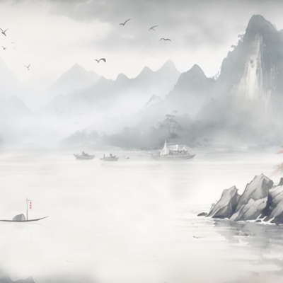 Chinese artistic conception landscape wallpaper