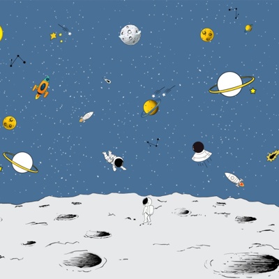 Cartoon Space Astronaut Wallpaper