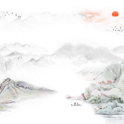 Chinese landscape artistic conception wallpaper