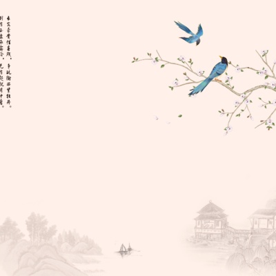 Chinese style flower and bird wallpaper