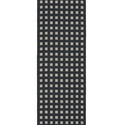 Black gray check carpet