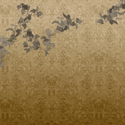 Grey hit yellow print wallpaper