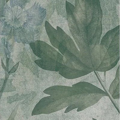 Green Vintage Plant Printed Even Pattern Tile