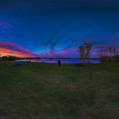 HDR lakeside night view