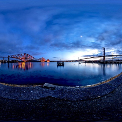 HDR coastal night view, HDR riverside night view