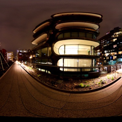 HDR city street night view, HDR seaside city