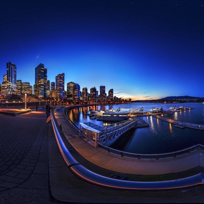 HDR city night view, HDR seaside city