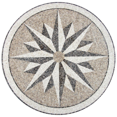 Seamless round stone mosaic mosaic floor tile sidewalk road ground square paving