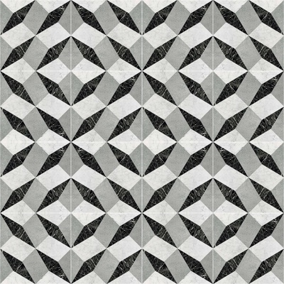 Seamless Modern White Marble Stone Geometric Splicing Parquet Pattern Tile Floor Tile Wall Tile