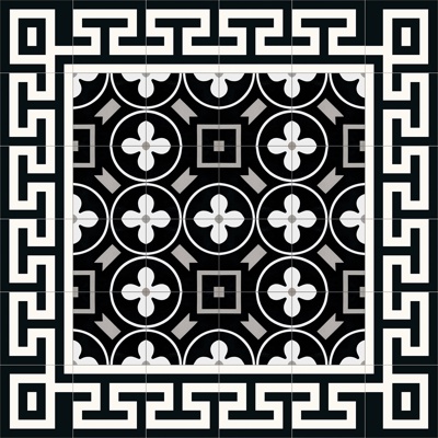 Seamless European style Victorian style retro cement concrete stone geometric mosaic pattern tile tile floor