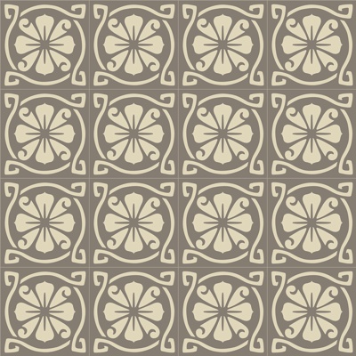 Seamless European style Victorian style retro cement concrete stone geometric mosaic pattern tile tile floor