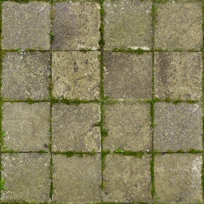 Seamless damaged cement parquet floor tile pavement road ground square paving